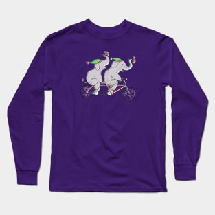 Elephant Pals on a Bike Long Sleeve T-Shirt